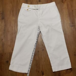 Ralph lauren white capri pants ponte textured